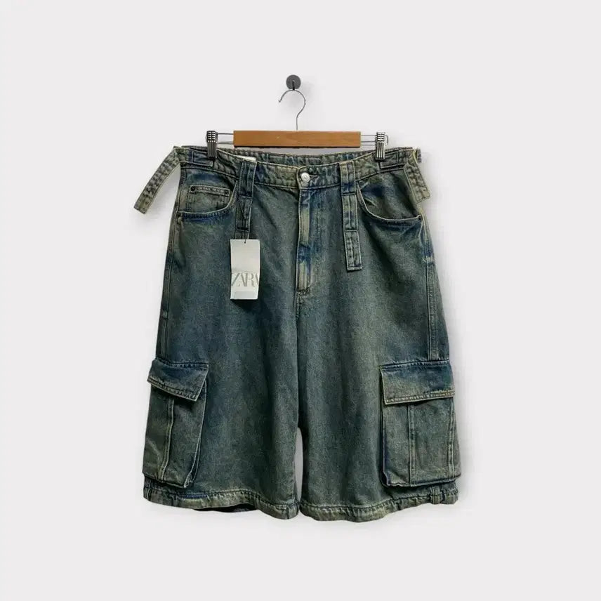 [BUNJANG] Zara Denim Cargo Shorts / [새상품] 자라 데님 카고 쇼츠-32인치