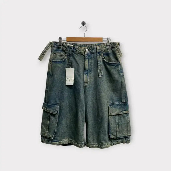 [BUNJANG] Zara Denim Cargo Shorts / [새상품] 자라 데님 카고 쇼츠-32인치