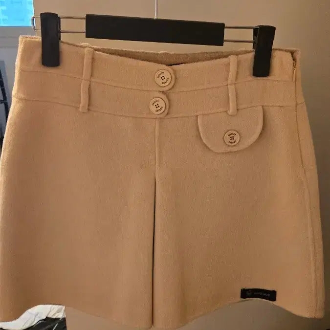 [BUNJANG] EGOIST Beige Wool Mini Skirt / 에고이스트 베이지색 울 스커트