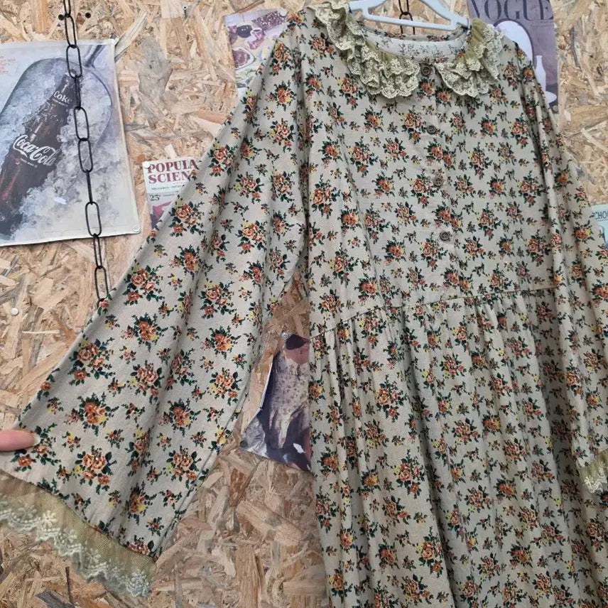 [BUNJANG] Floral Pattern Lace Maxi Dress / 새상품 ) 플라워 패턴 레이스 원피스 F