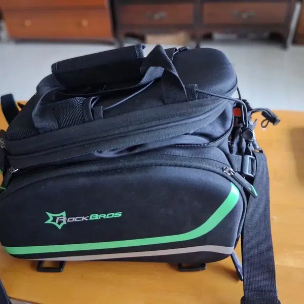 [BUNJANG] Rockbros Bicycle Bag Black/Green / 락브로스 자전거 가방 블랙/그린