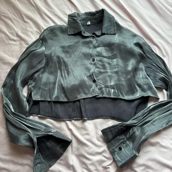 [BUNJANG] Vintage Organza Shirt Blouse / 빈티지 대장 오간자 셔츠 블라우스
