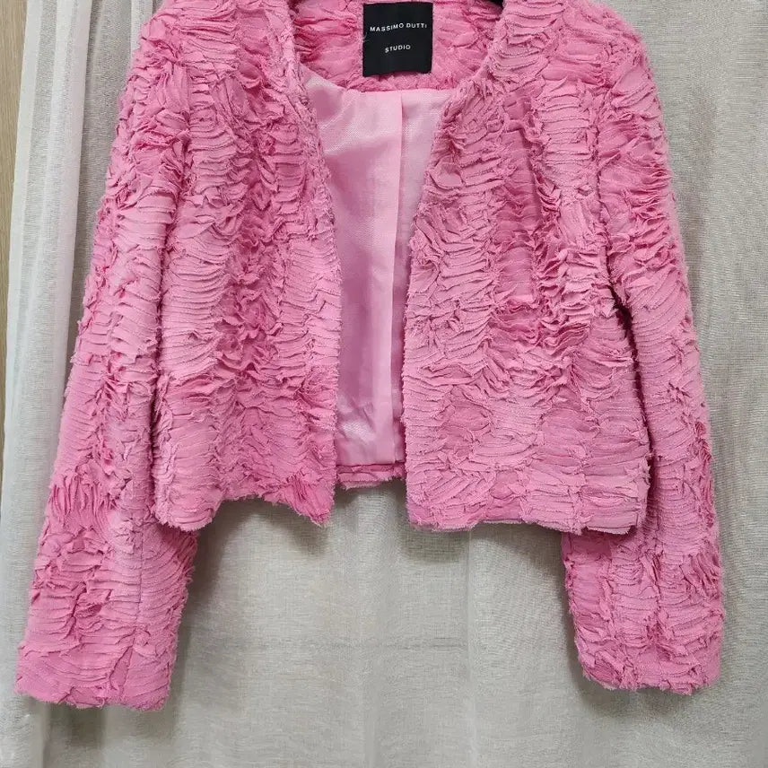 [BUNJANG] Massimo Dutti Pink Textured Jacket - Size M / 마시모두띠 핑크 텍스처 자켓 M