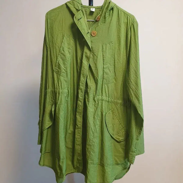 [BUNJANG] Green Hooded Windbreaker Jacket (Size 88) / (새상품)그린 후드 여성 바람막이 점퍼 88사이즈