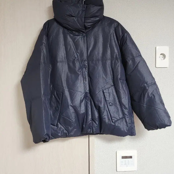 [BUNJANG] ENC Women's Short Padded Jacket Navy/Brown / ENC 여성 숏패딩 네이비/브라운(색상택).새상품
