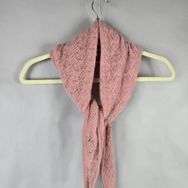 [BUNJANG] GOBI 100% Cashmere Rhombus Lace Knit Scarf / GOBI 고비 캐시미어 100% 마름모 레이스 니트 스카프 목도리 머플러 숄 핑크