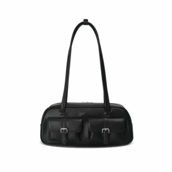 [BUNJANG] Code Graphy Leather Black Baguette Bag / 코드그라피 레더 블랙 바게트 백 (여성)