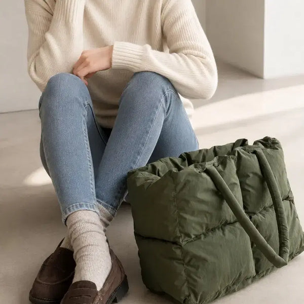 [BUNJANG] Padded Tote Bag Large Size / (새상품) 패딩 토트백 누빔가방 라지사이즈 보부상가방