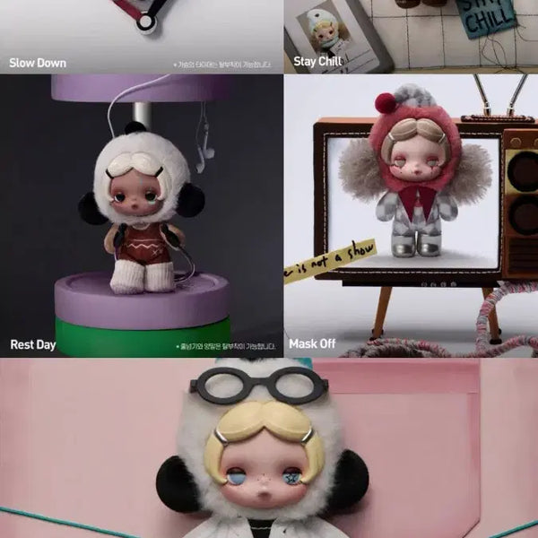 [BUNJANG] Pop Mart Skull Panda Off Mode Collection with Labubu Photo Frame / (새상품) 팝마트 스컬판다 off mode 오프모드 no adulting 노어덜팅 + 택1 + 라부부 포토프레임