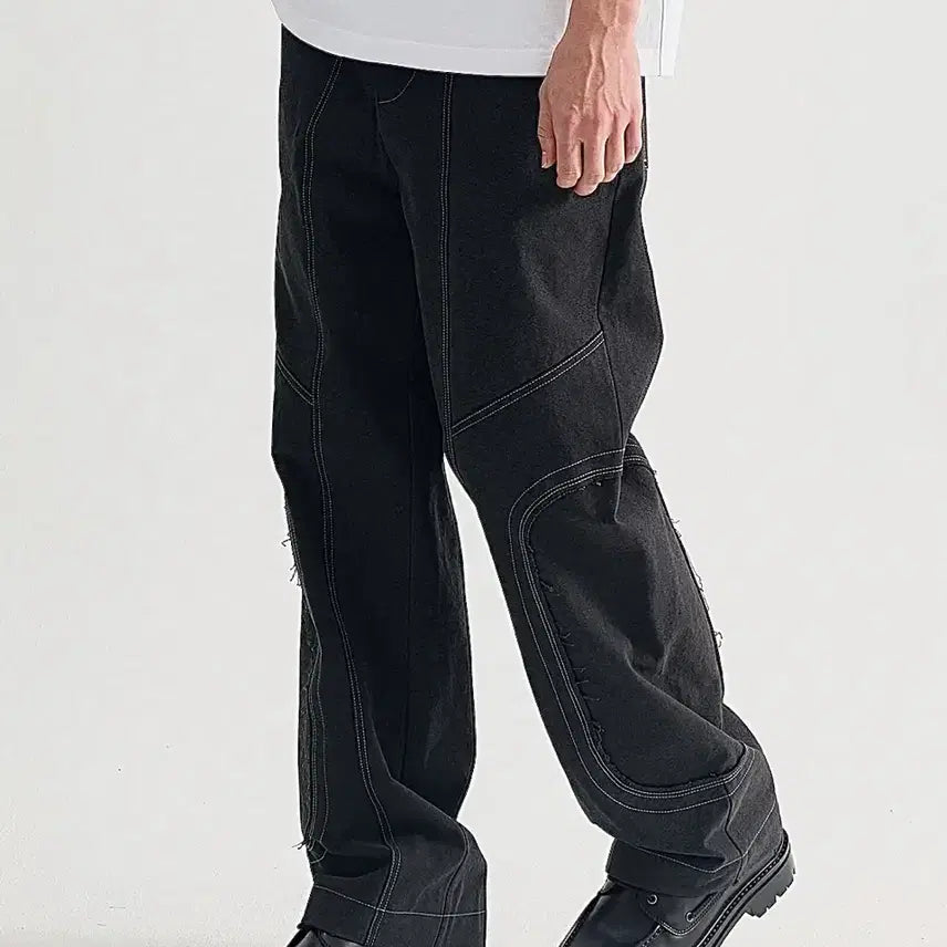 [BUNJANG] Hyech Raw Edge Side Panel Trousers Dusty Black M / 새상품 에이치직 Raw edge Side Panel Trousers  Dusty Black M