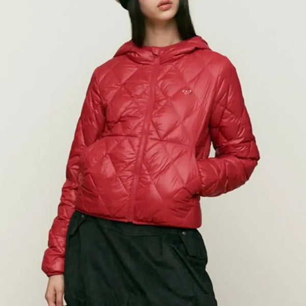 [BUNJANG] KIRSH Cloud Crop Down Lightweight Padded Jacket Red / 키르시 클라우드 크롭 다운 경량패딩 레드