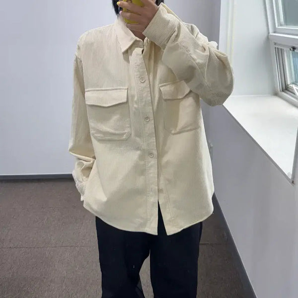 [BUNJANG] Plac Ivory Corduroy Jacket / Plac 플락 아이보리 코듀로이 자켓
