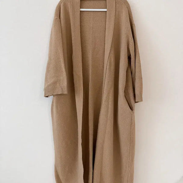 [BUNJANG] Cashmere Long Cardigan Beige / 캐시미어 롱 가디건 베이지