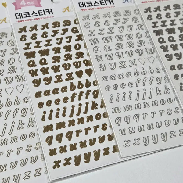 [BUNJANG] Daiso Alphabet Sticker Set (4 Types) / 다이소 알파벳 스티커 4종 일괄