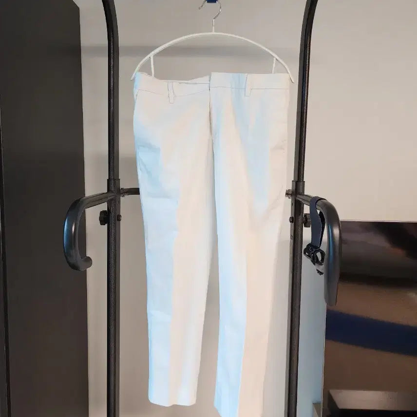 [BUNJANG] Solid Homme Cropped White Cotton Pants (Size 50) / (50/기장86)솔리드옴므 크롭 화이트 면팬츠