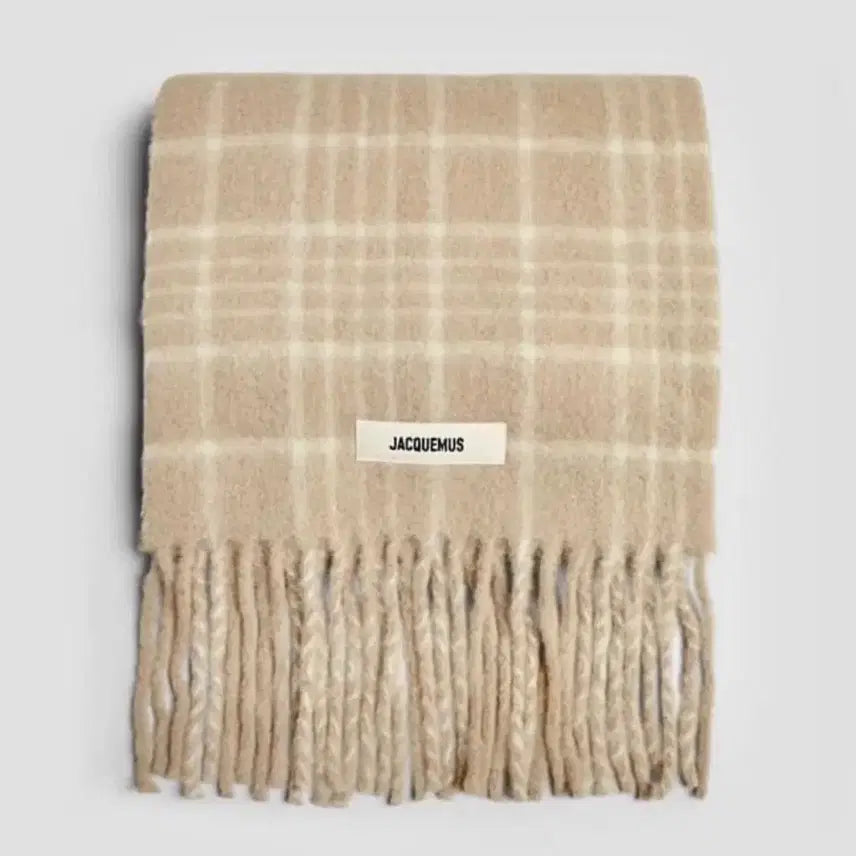[BUNJANG] Jacquemus Checkered Scarf Beige / 자크뮈스 체크 머플러 베이지