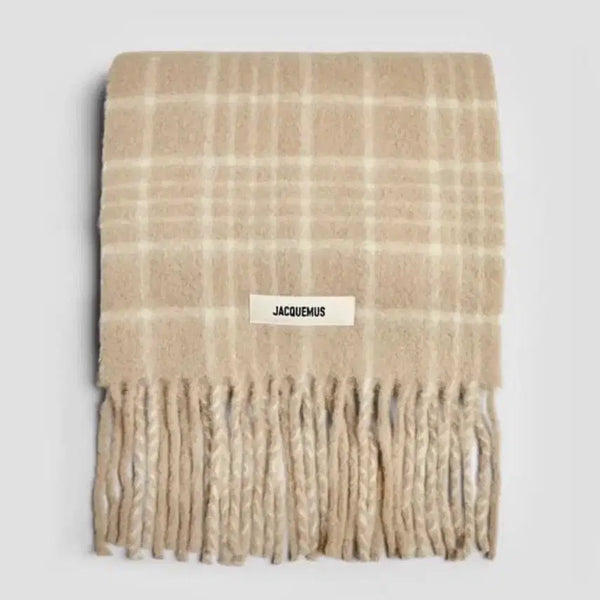 [BUNJANG] Jacquemus Checkered Scarf Beige / 자크뮈스 체크 머플러 베이지