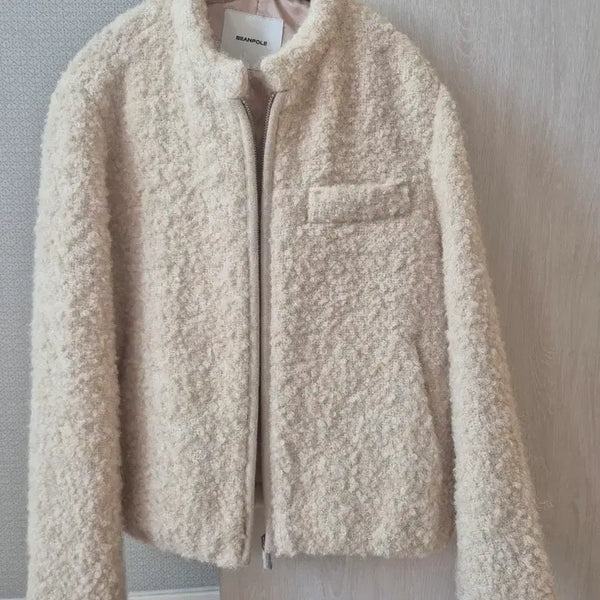 [BUNJANG] Beanpole Fleece Jacket Ivory / 빈폴 뽀글이 자켓 아이보리