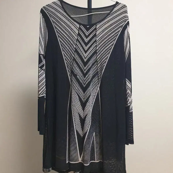 [BUNJANG] Black Pattern Women's Blouse Free Size / (새상품)블랙 패턴 여성 블라우스 free