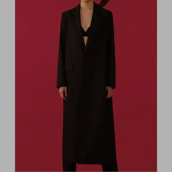 [BUNJANG] Venecy Berry Long Coat Black / VENECY 벤에시 베리 롱 코트 1size _ 여성