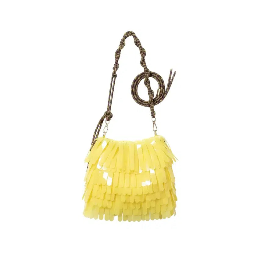 [BUNJANG] Sequin Yellow Shoulder Bag / 스팽글 옐로우 숄더백