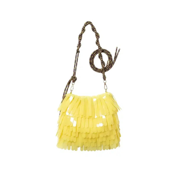 [BUNJANG] Sequin Yellow Shoulder Bag / 스팽글 옐로우 숄더백