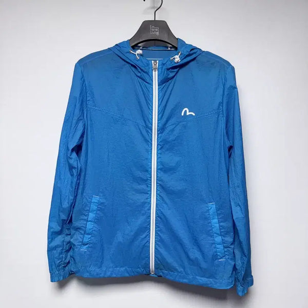 [BUNJANG] Evisu Blue Lightweight Zip-Up Hooded Windbreaker (M/L) / EVISU 에비수 얇은 집업 후드 바람막이 남녀공용 M/L 사이즈 블루