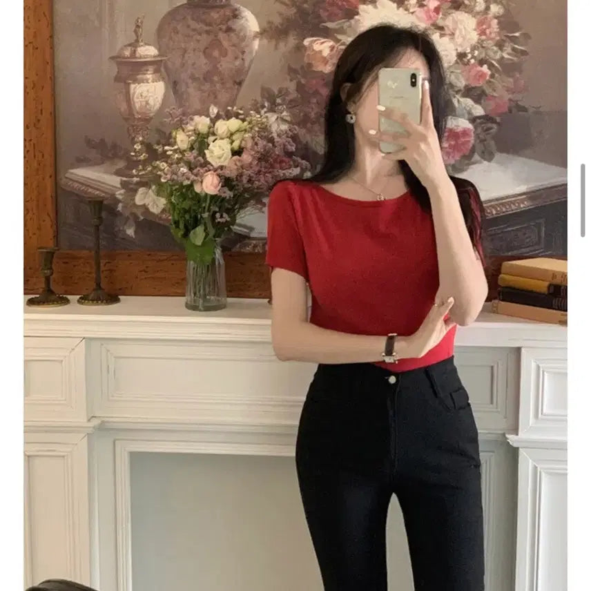 [BUNJANG] Lip Neck Short Sleeve Knit / [보관만한새제품] 입술넥 반팔 니트