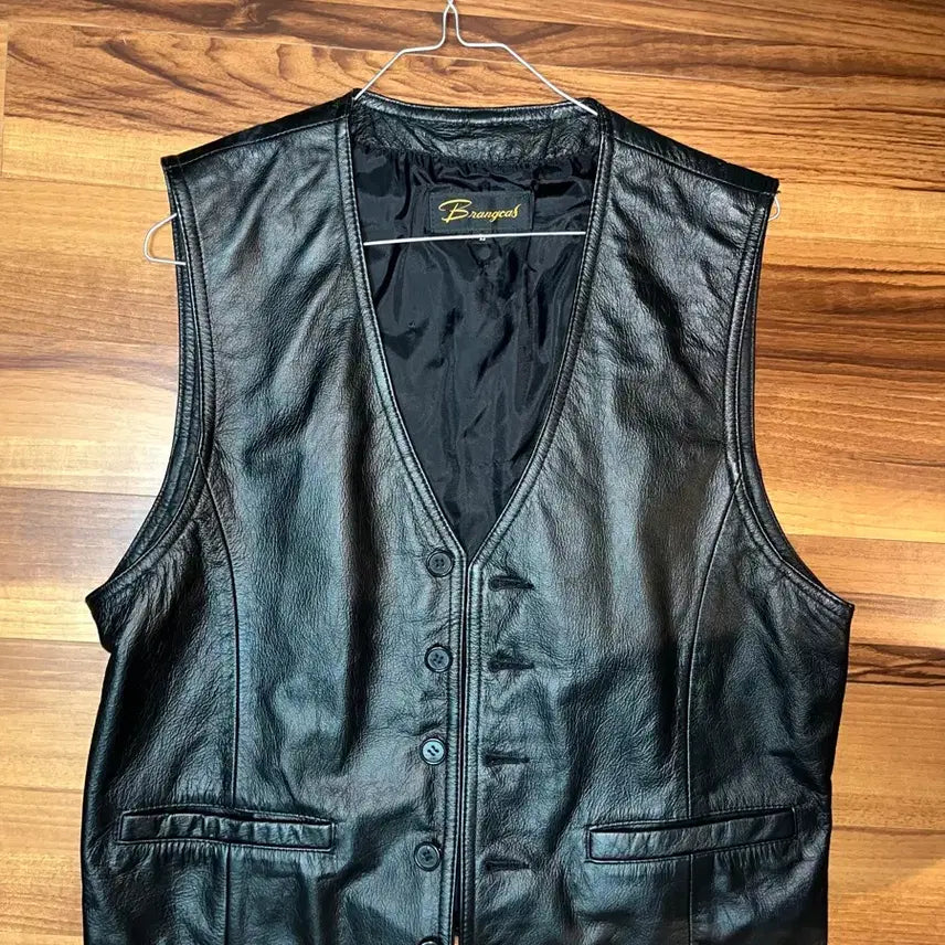 [BUNJANG] Men's Leather Vest Black / 가죽 베스트