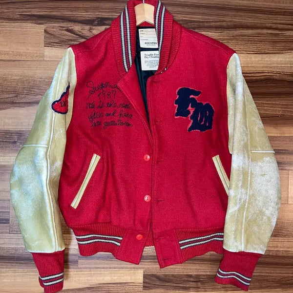 [BUNJANG] Varsity Jacket - Red / 바시티 자켓