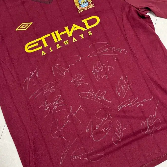 [BUNJANG] Manchester City 12-13 Away Signed Authentic Jersey / 맨시티 12-13 어웨이 싸인 유니폼