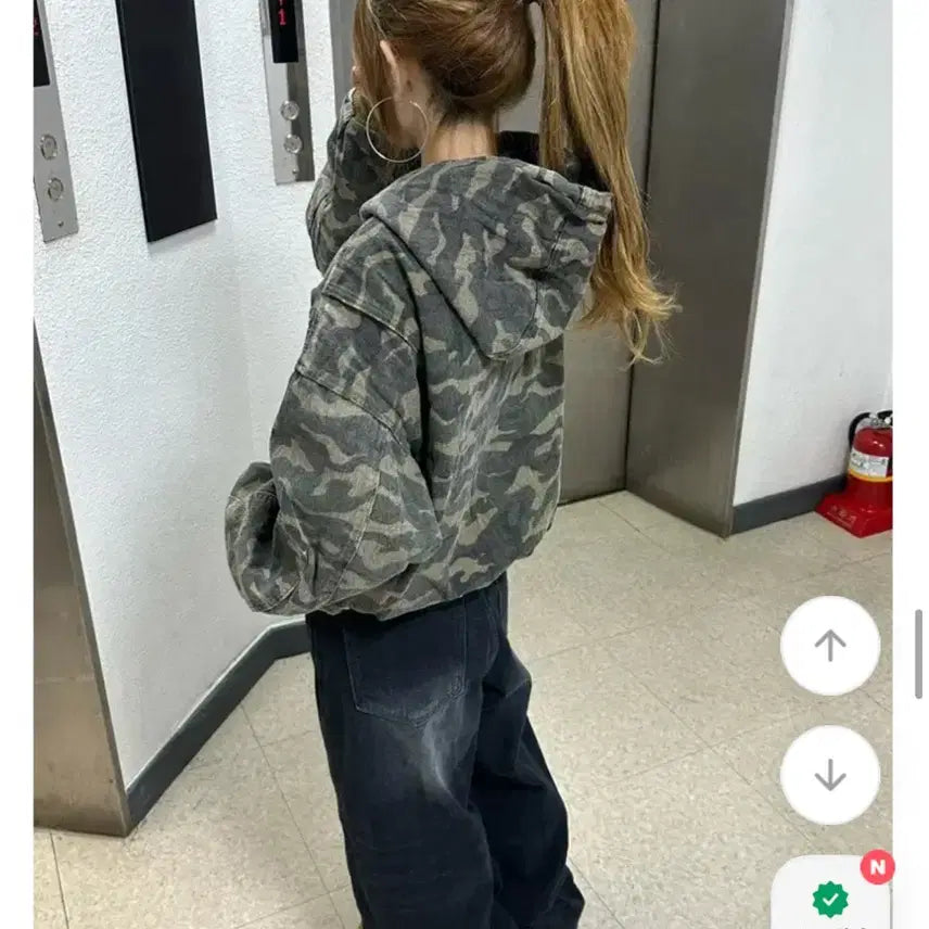 [BUNJANG] Camo Hooded Puffer Jumper Jacket / 카모 후드 점퍼 패딩 자켓