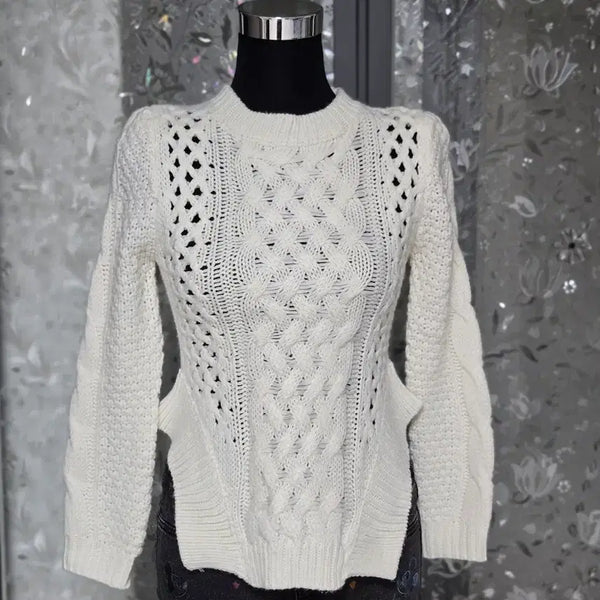 [BUNJANG] Ivory Cable Knit Sweater / 아이보리. 꽈배기 니트