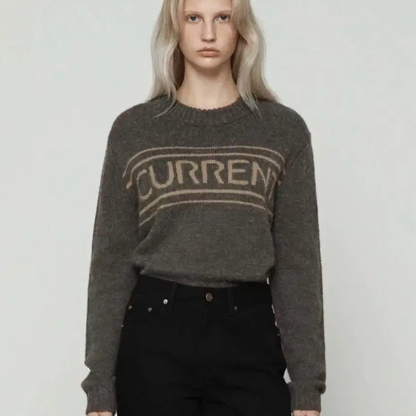[BUNJANG] CURRENT Graphic Knit Grey / CURRENT 그래픽 니트 그레이
