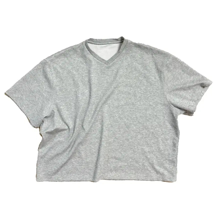 [BUNJANG] Non-node Cropped V-Neck Sweater Grey / 논노드 크롭 브이넥 그레이 (2)