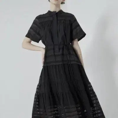 [BUNJANG] SJSJ See-Through Layered Maxi Dress Black / 한섬 SJSJ 롱원피스예요
