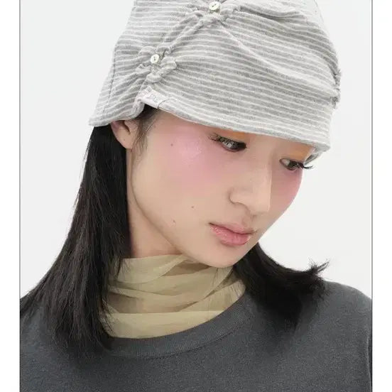 [BUNJANG] Typeservice Flower Button Beanie Grey / 타입서비스 비니 타입서비스 플라워 버튼 비니 그레이
