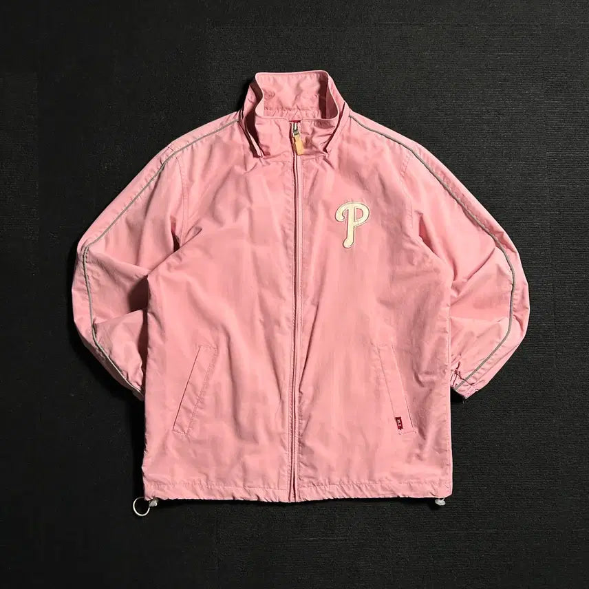 [BUNJANG] MLB Philadelphia Pink Windbreaker Jacket / MLB 필라델피아 핑크 바람막이 자켓