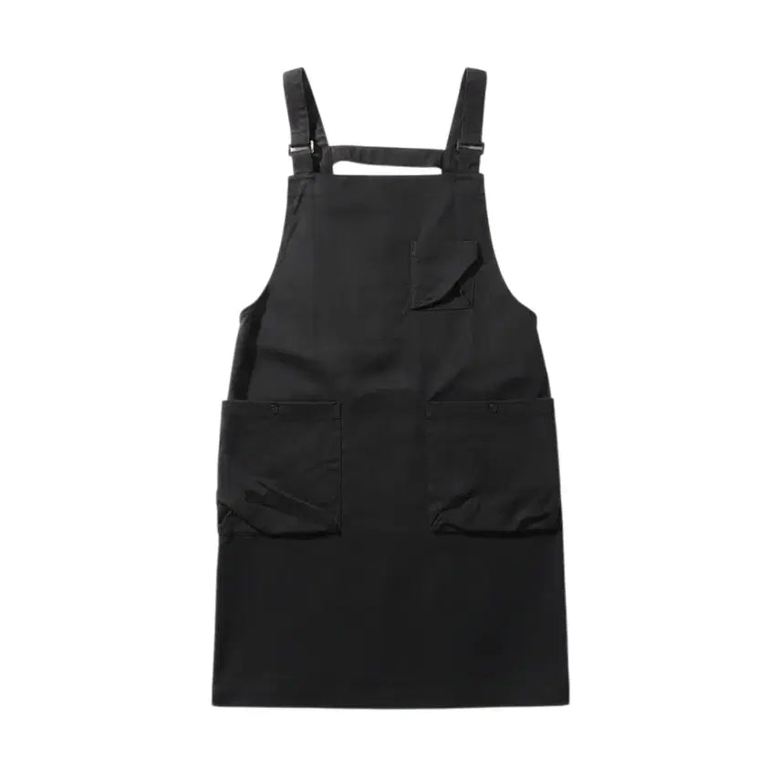 [BUNJANG] Black Pocket Nylon Apron / F사이즈/ 블랙 포켓 나일론 앞치마 38-9