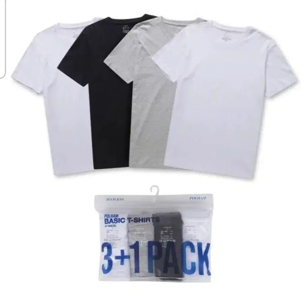[BUNJANG] Polham Basic Cotton T-shirt 4-Pack (XL) / (3XL)폴햄 순면 기본 면티1팩 4장 새상품 만원!!