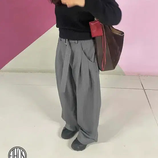 [BUNJANG] Ethos Belted Wide Pants / 새상품) 에토스 벨티드 와이드 팬츠