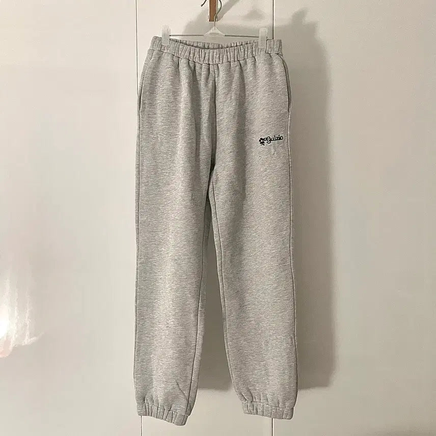 [BUNJANG] Daniel Guizo Melange Grey Sweatpants Flower Logo Type / 새상품 다니엘 귀조 멜란지 그레이 스웻 팬츠 플라워 로고 타입 바지
