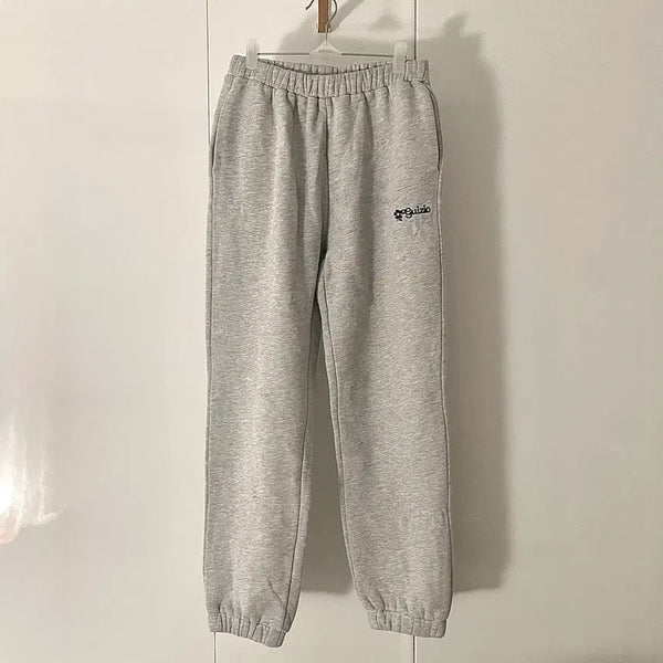 [BUNJANG] Daniel Guizo Melange Grey Sweatpants Flower Logo Type / 새상품 다니엘 귀조 멜란지 그레이 스웻 팬츠 플라워 로고 타입 바지