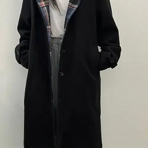 [BUNJANG] Long Check Coat / 롱체크코트 미사용
