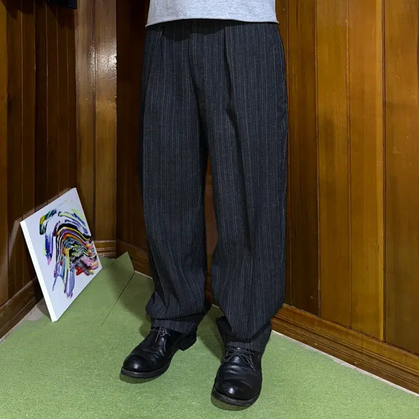 [BUNJANG] Comme des Garçons Homme 80s Striped Wool Trousers L / 80s 꼼데가르송 옴므 스트라이프 울 트라우저 L