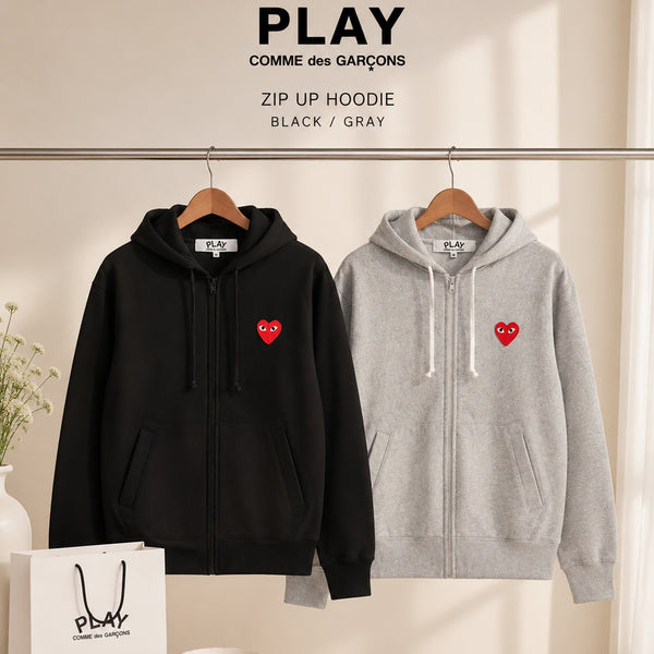 [BUNJANG] Comme des Garçons PLAY Zip-Up Hoodie / (정품 무료배송) 꼼데가르송 후드집업
