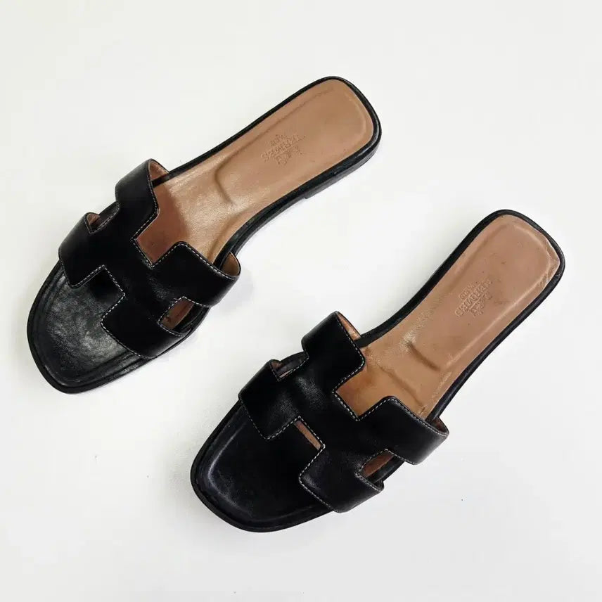 [BUNJANG] Hermes Oran Sandals Black Size 42 / (정품)에르메스 오란 샌들 블랙 245mm