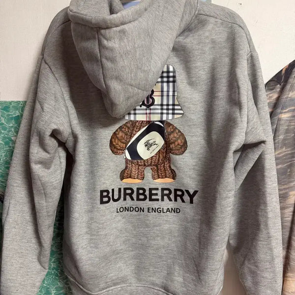 [BUNJANG] Burberry Style Hooded Zip-Up Grey / 버  스타일 후드집업 그레이