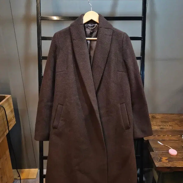 [BUNJANG] TOMBOY Alpaca Blend Shawl Collar Long Coat Dark Brown / [91 / M] 톰보이 TOMBOY 알파카 혼방 숄카라 롱코트 6.9