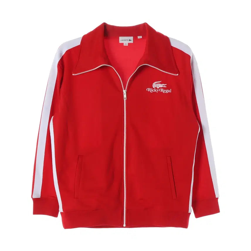 [BUNJANG] Lacoste x Ricky Regal Side Line Logo Jersey Track Jacket Red / 라코스테 X 리키 리갈 사이드 라인 로고 저지 트레이닝 트랙 재킷 레드